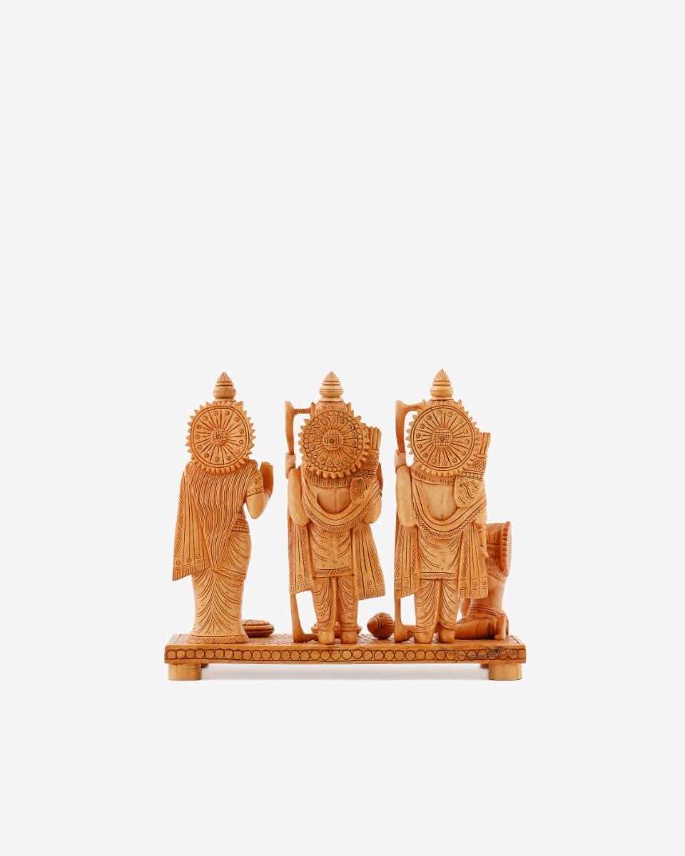 Hand Carved Lord Rama, Laxmana, Sita and Hanuman Figurine — false