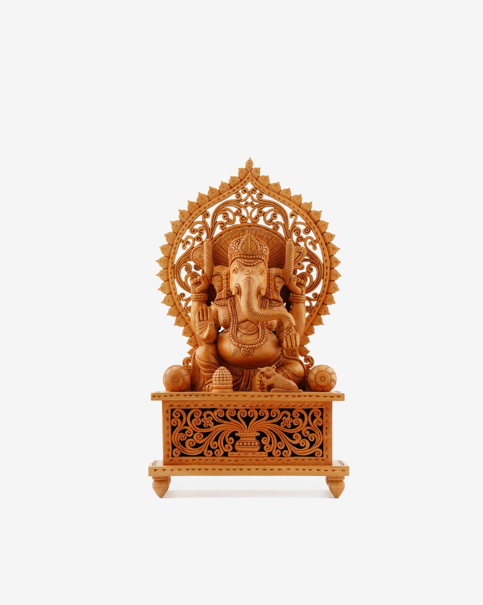 Lord Ganesha Figurine - Wooden Handicraft — false
