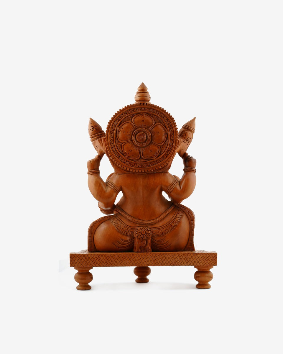 Wooden Ganesh Statue - Wooden Handicraft — false