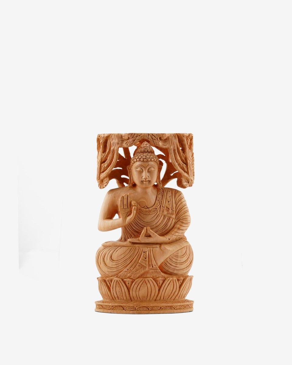 God Buddha Figurine - Wooden Handicraft — false