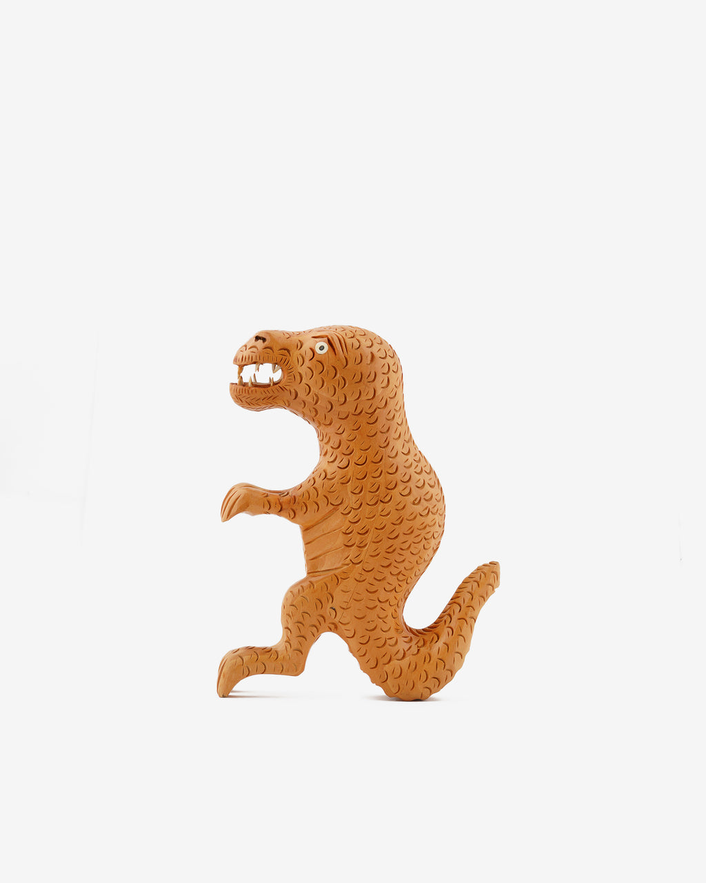 Wooden Dinosaur Sculpture — 6 inch, Brown