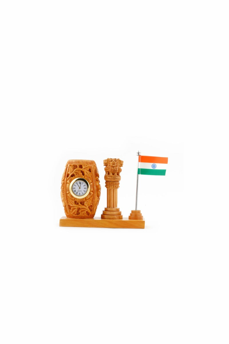 Kadam Wood Handcrafted Watch Pen Stand — false