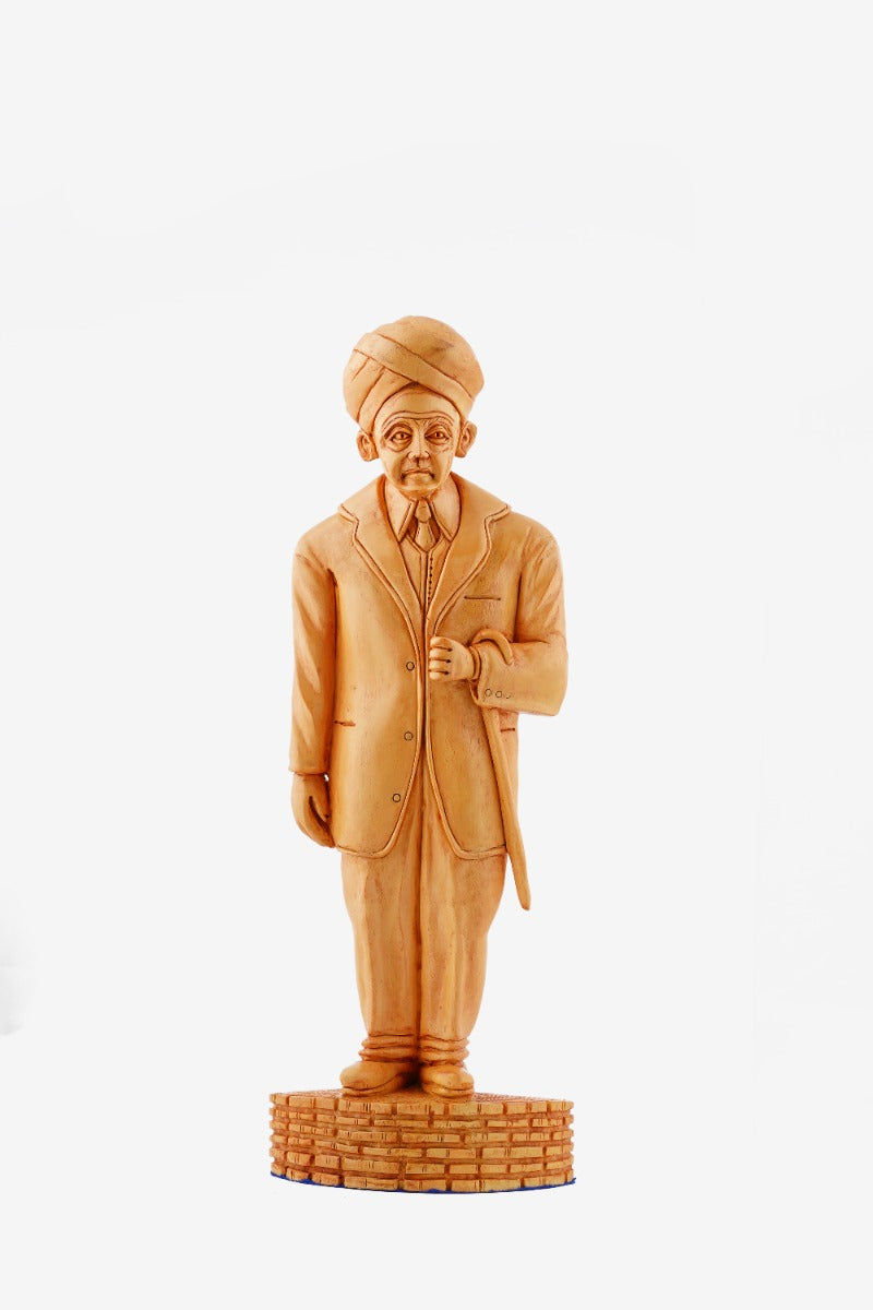 Dr. S Radhakrishnan Hand-Carved Wooden Statue — false