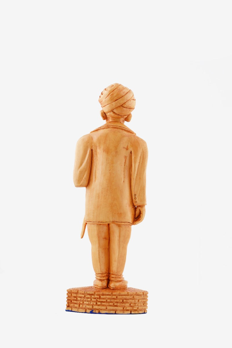 Dr. S Radhakrishnan Hand-Carved Wooden Statue — false