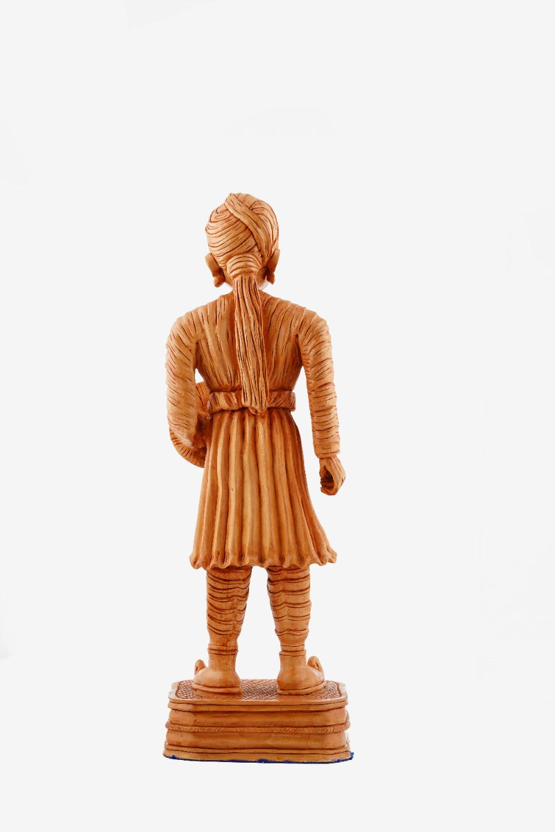 Maharaja Hand-Carved Wooden Statue — false