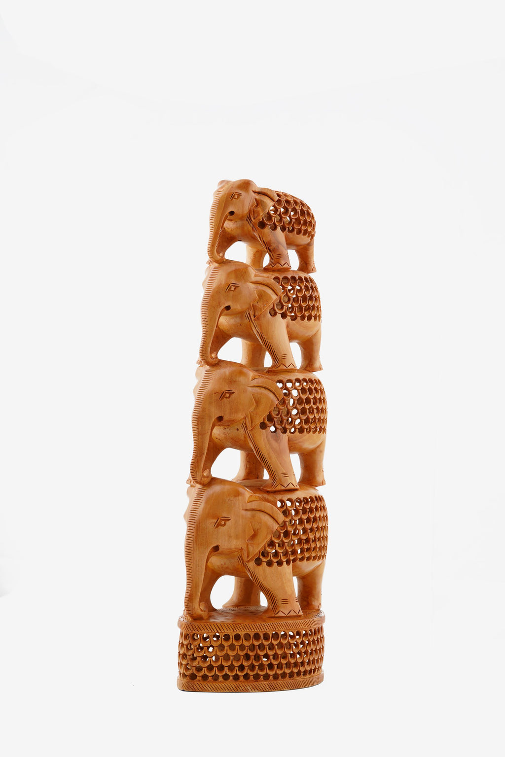 Kadam Wood Handcrafted Elephant Decorative Piece — 10 inch, Brown