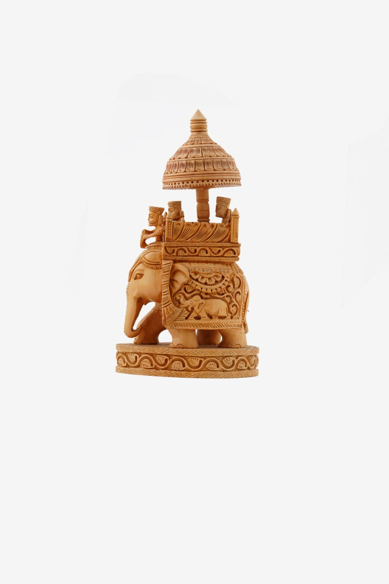 Handmade Kadam Wood Elephant Ambari — false
