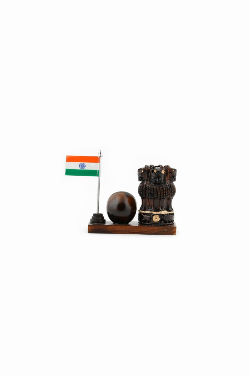 Kadam Wood Handcrafted Pen Stand — false