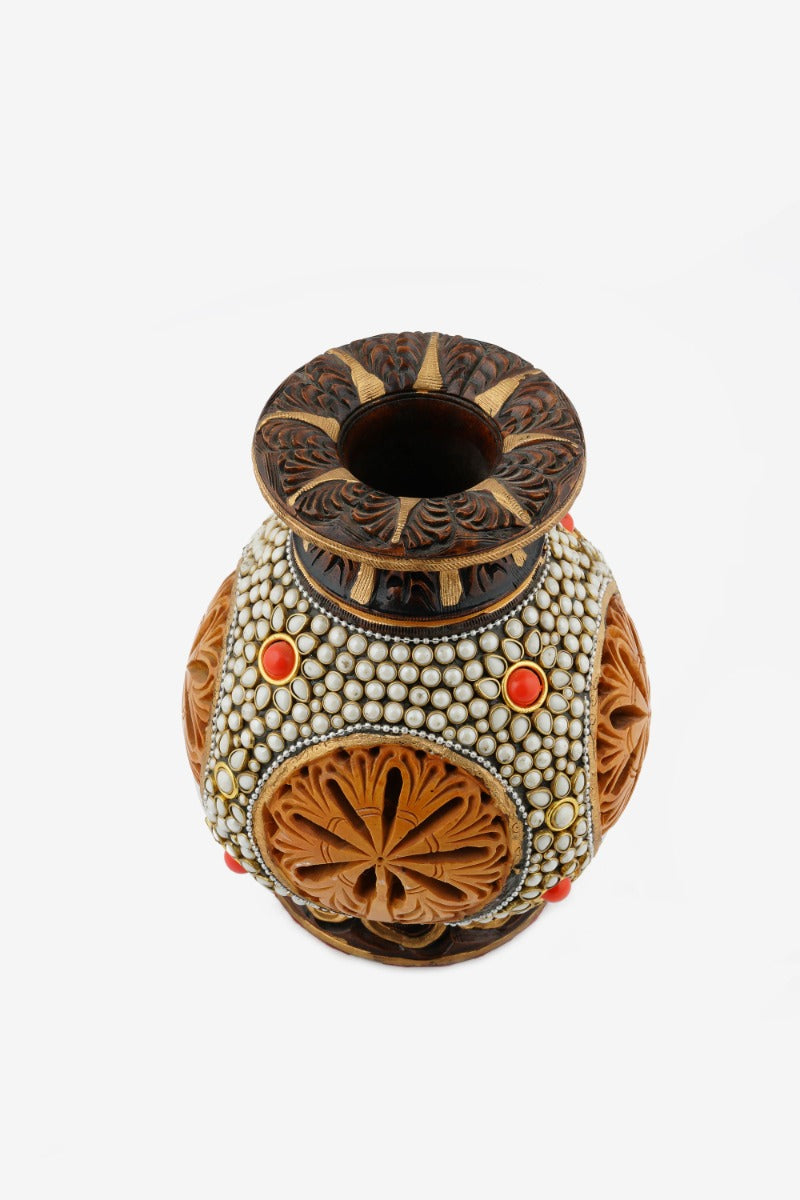 Kadam Wood Flower Vase — false