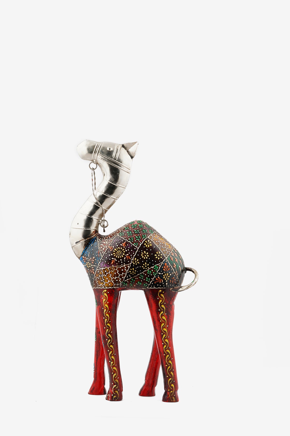Multicolored Metal Camel Decorative Showpiece — 10 inch