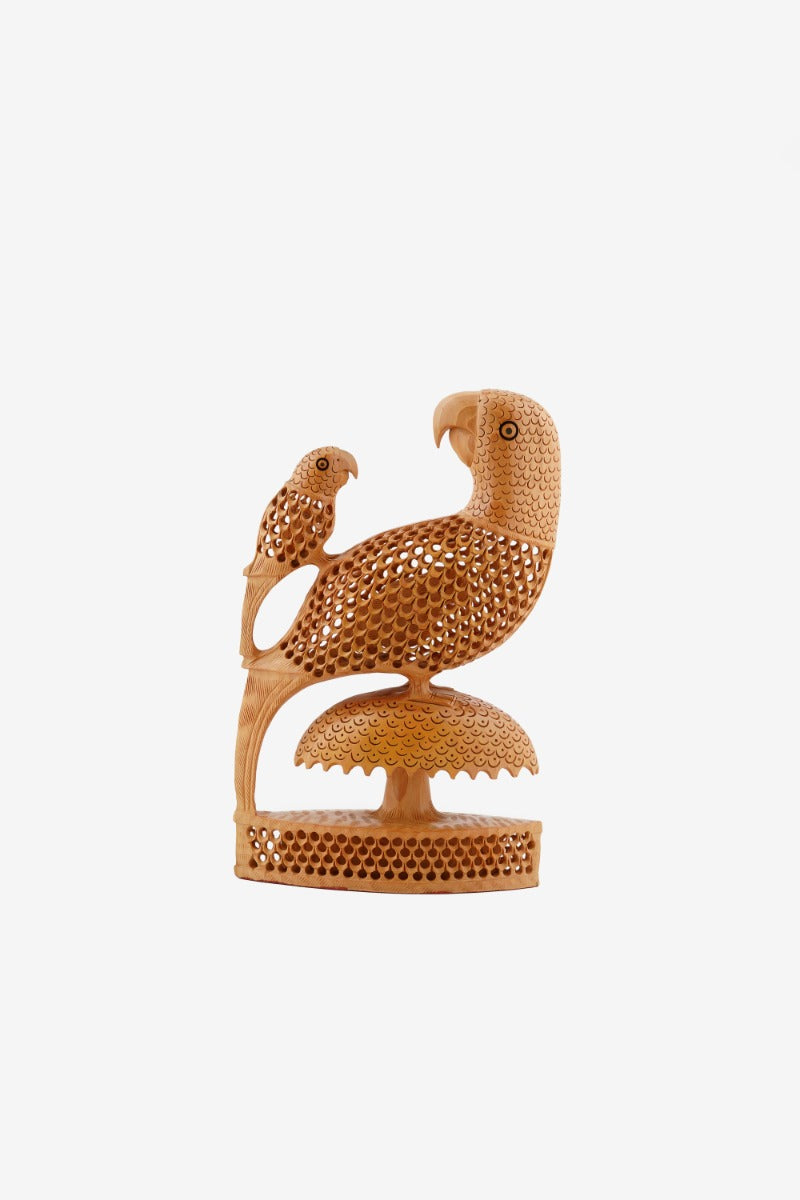 Kadam Wood Handcrafted Undercut Birds Figurine — false