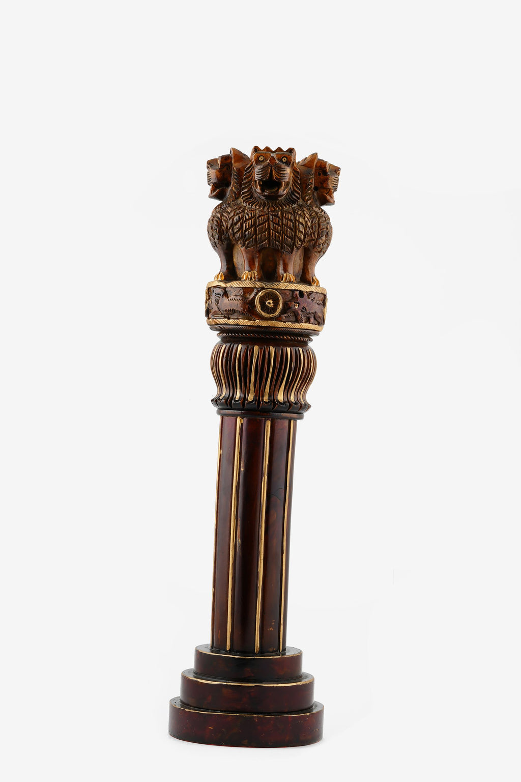 Kadam Wood Handcrafted Ashok Stambh — 14 inch, Red