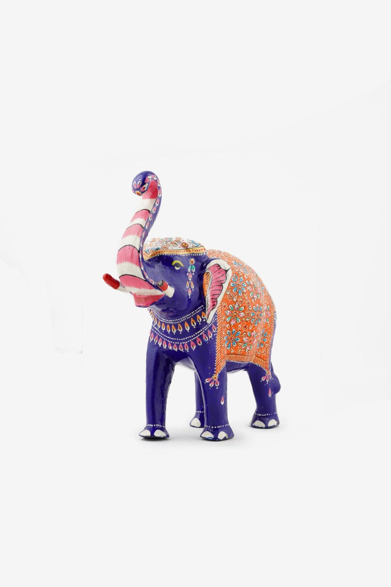 Metal Handicraft Elephant Trunk Up — false