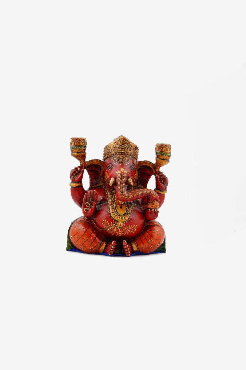 Kadam Wood Handcrafted Lord Ganesha 8" — false