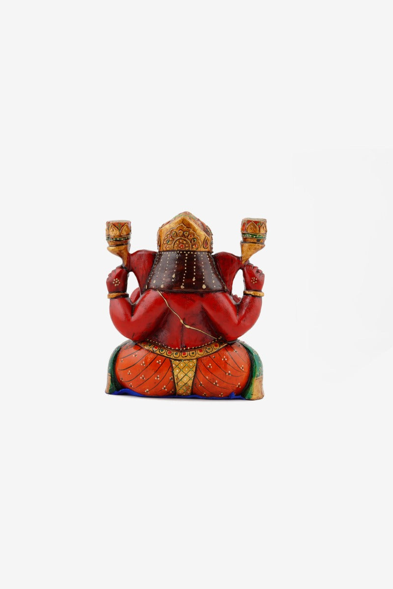 Kadam Wood Handcrafted Lord Ganesha 8" — false