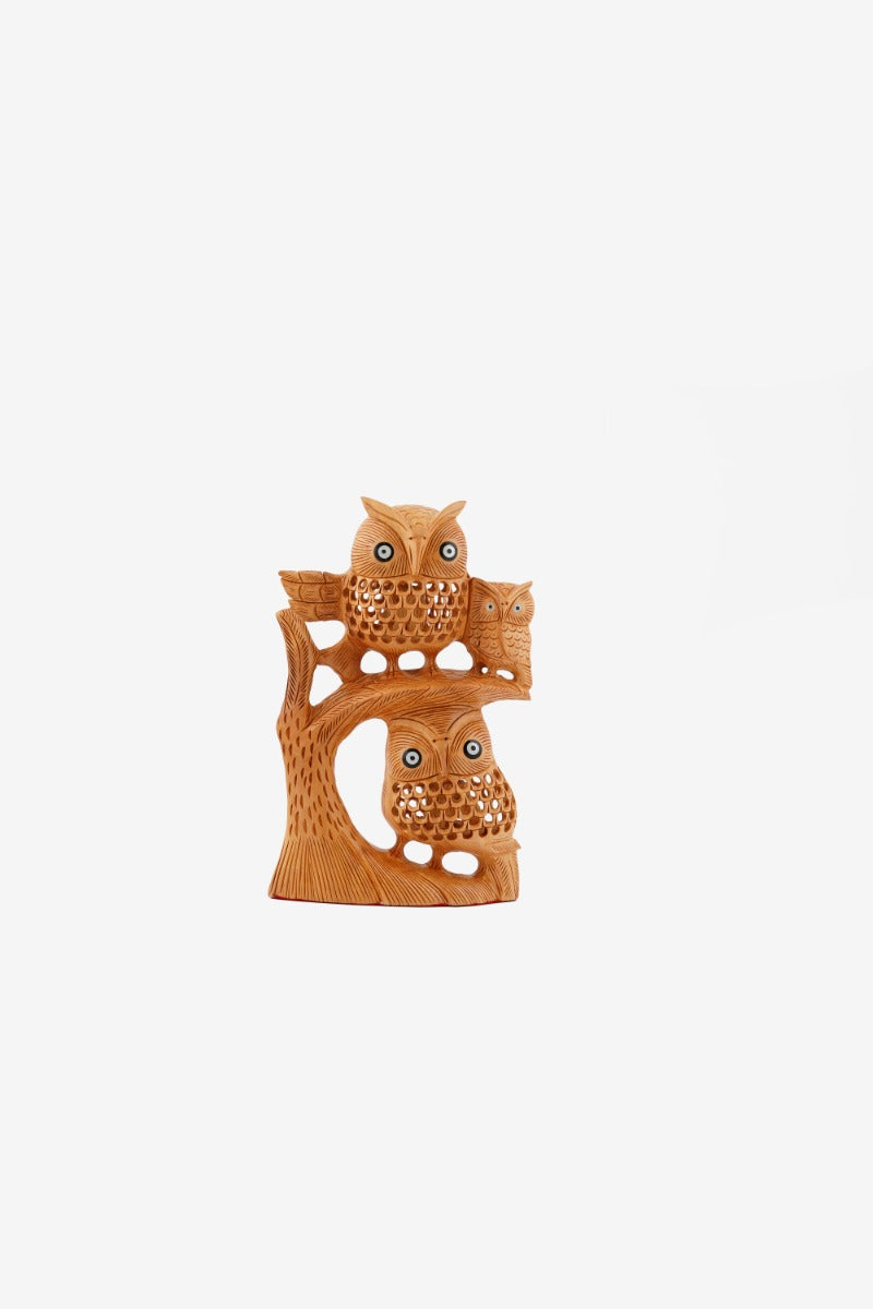 Handmade Wooden Figurines of Owls — false