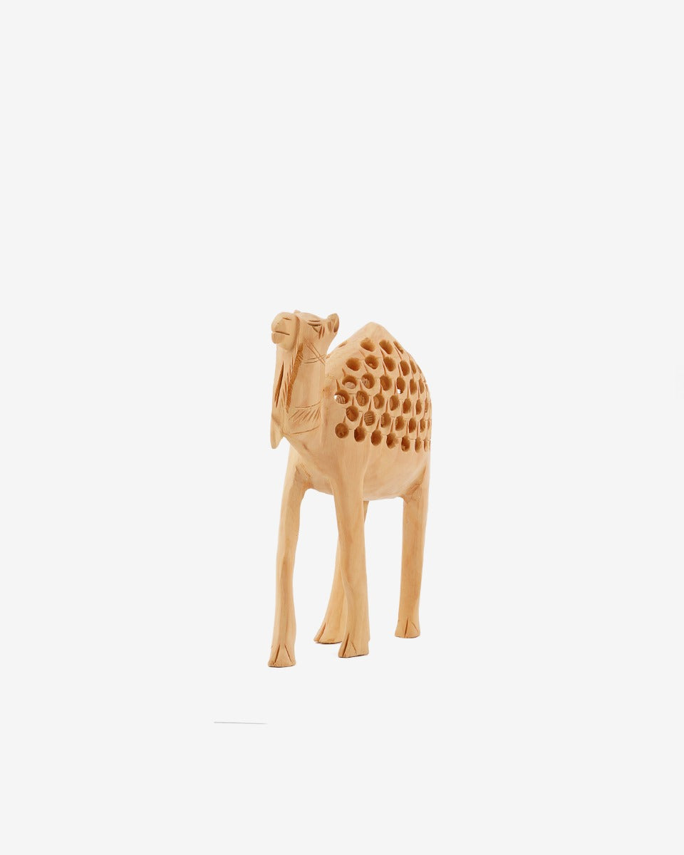 Wooden Handicraft Undercut Camel Statue — false
