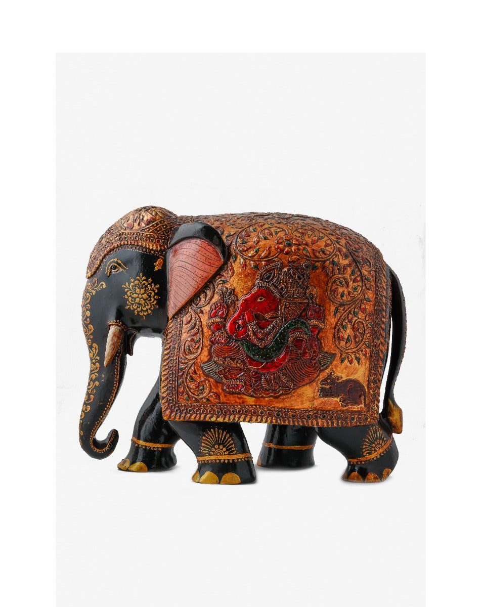 Hand Painted Elephant Wooden Craft — false