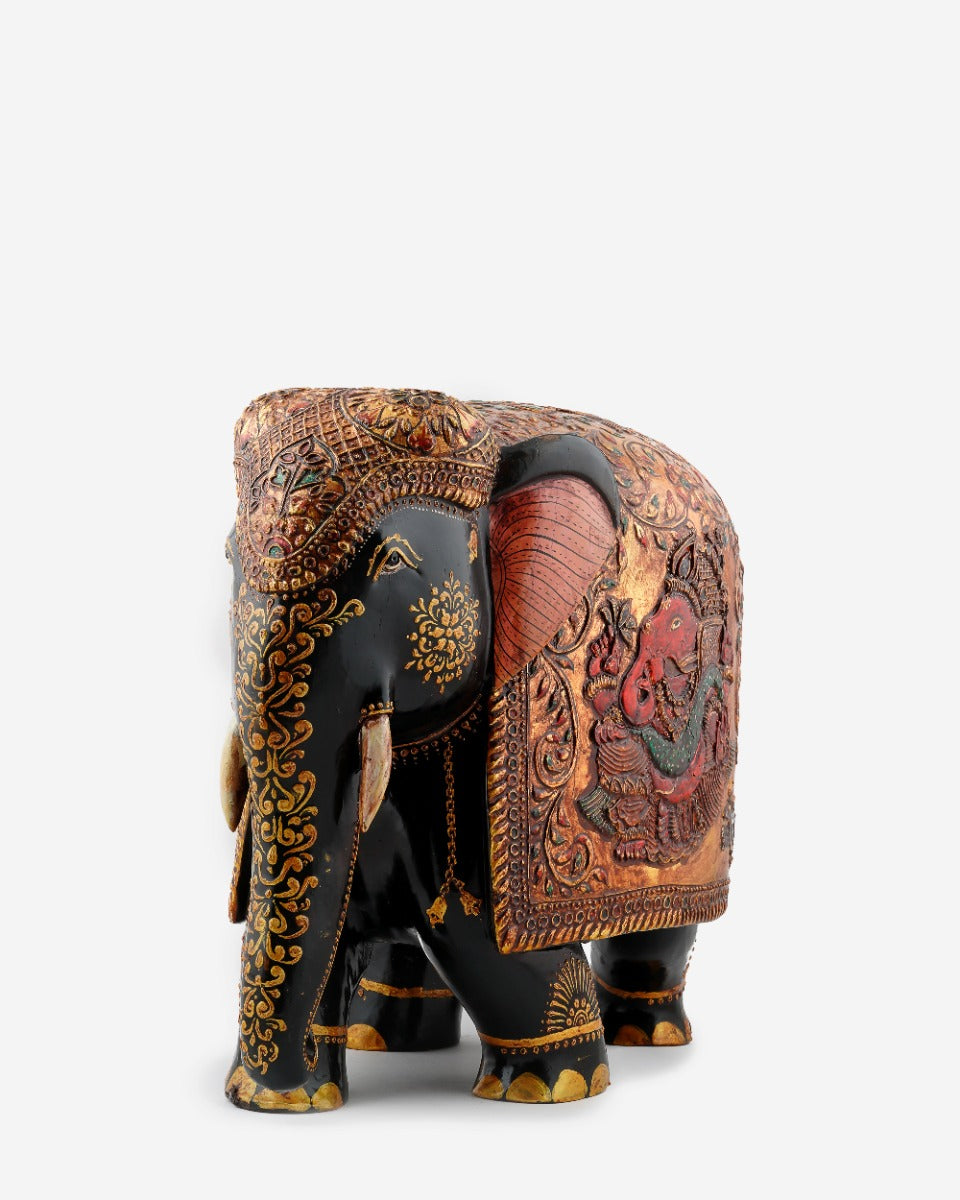 Hand Painted Elephant Wooden Craft — false