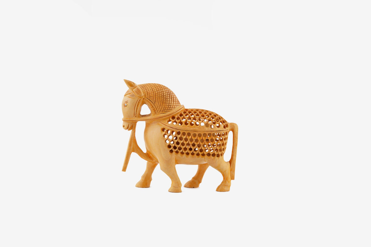 Horse Undercut Wooden Sculpture — false