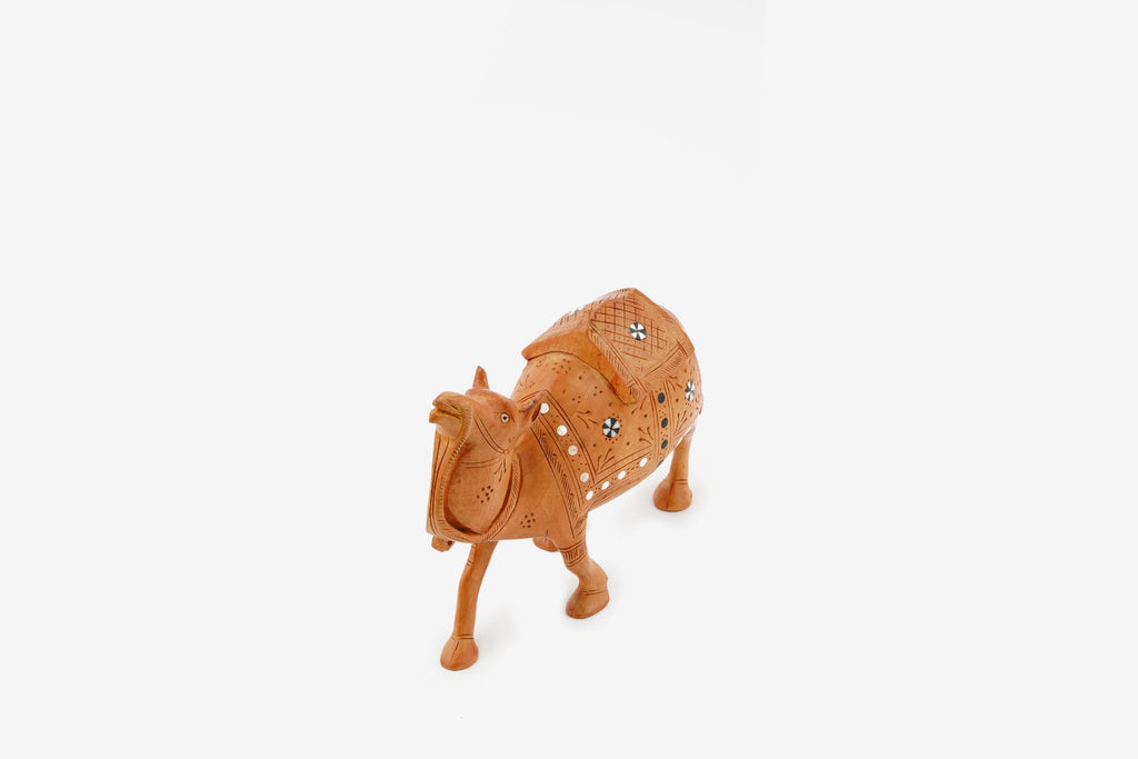 Wood Carved Camel Sculpture '6 Inch — false
