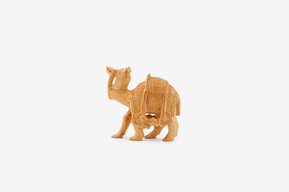 Hand-Carved Wooden Sculptures of Camel — false