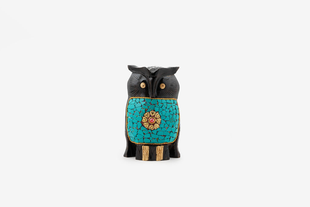 Colorful Wise Owl Wooden Craft — false
