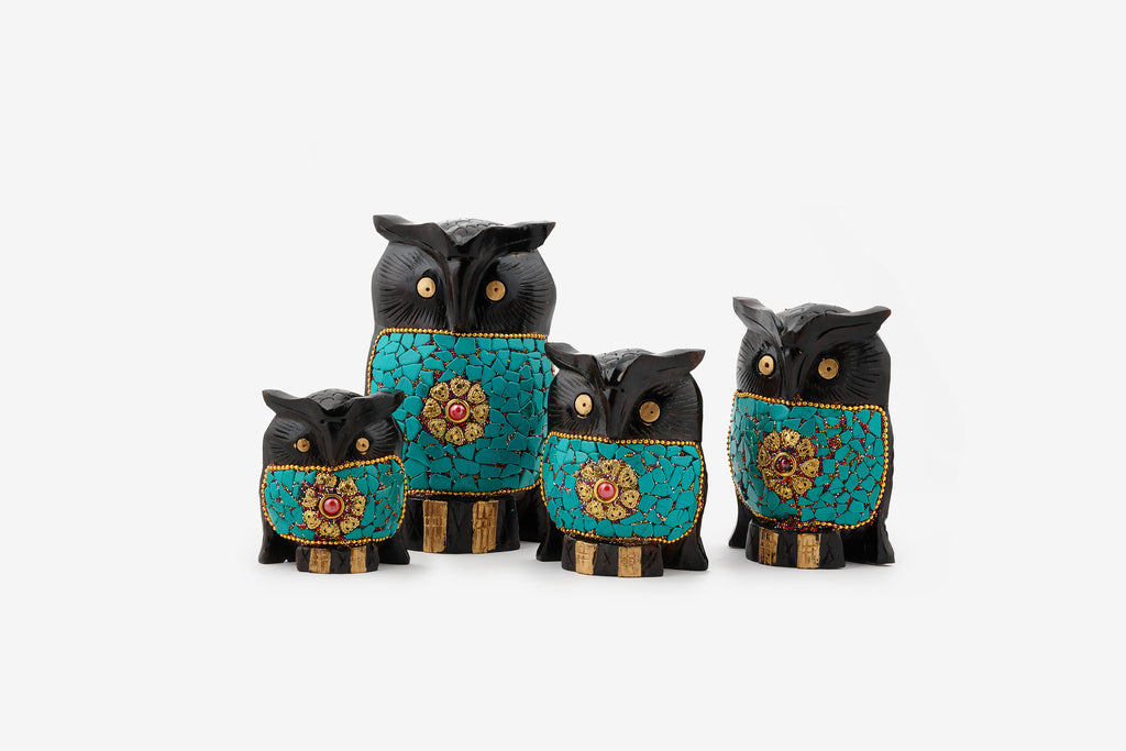 Colorful Wise Owl Wooden Craft — 5 inch