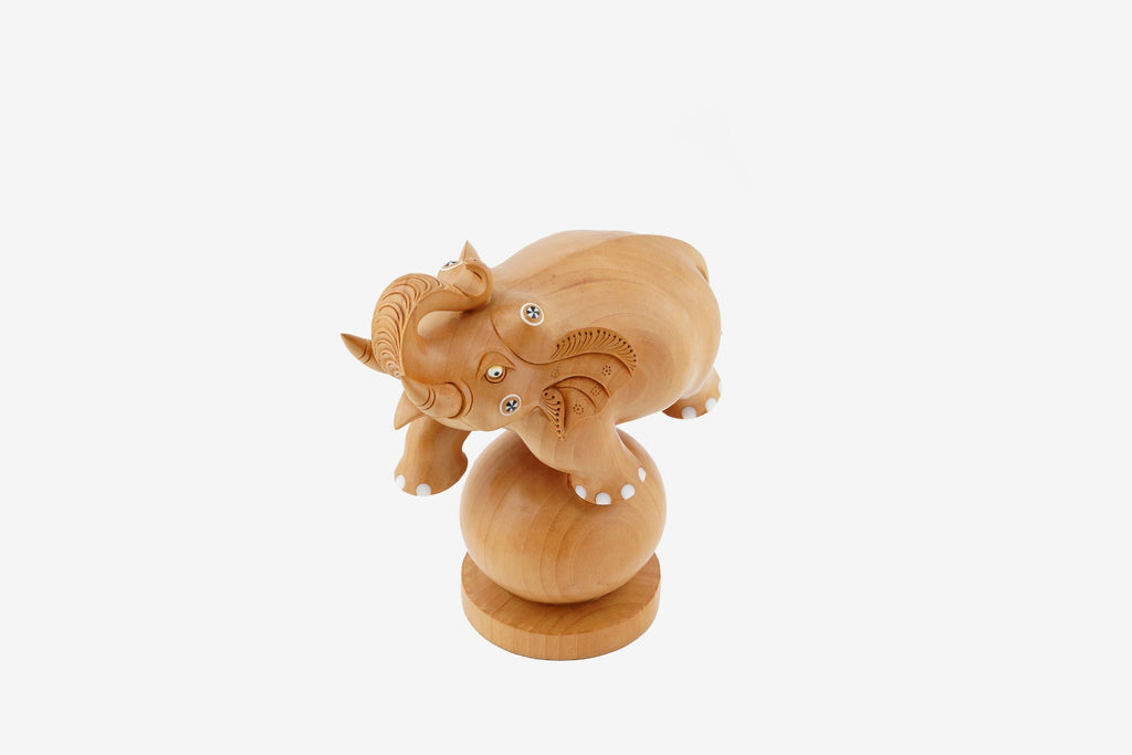 Kadam Wood Handcrafted Dancing Elephant — false