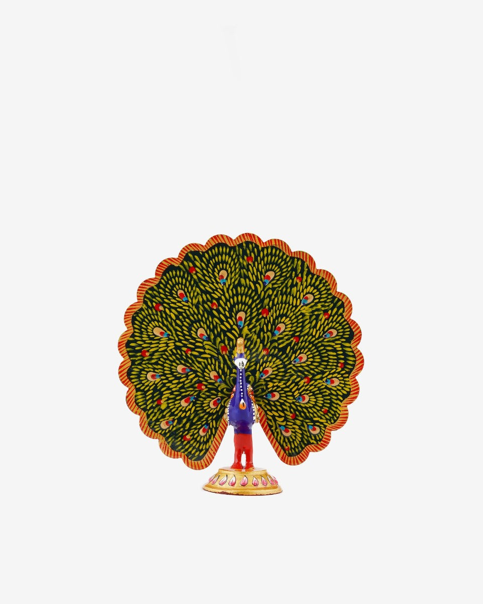 Metal Handcrafted Dancing Peacock — false