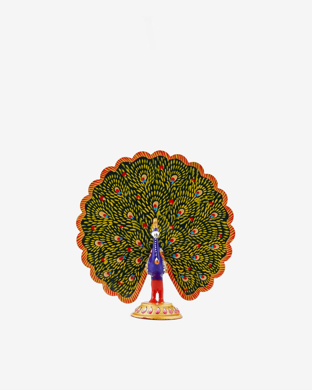 Metal Handcrafted Dancing Peacock — 8 inch