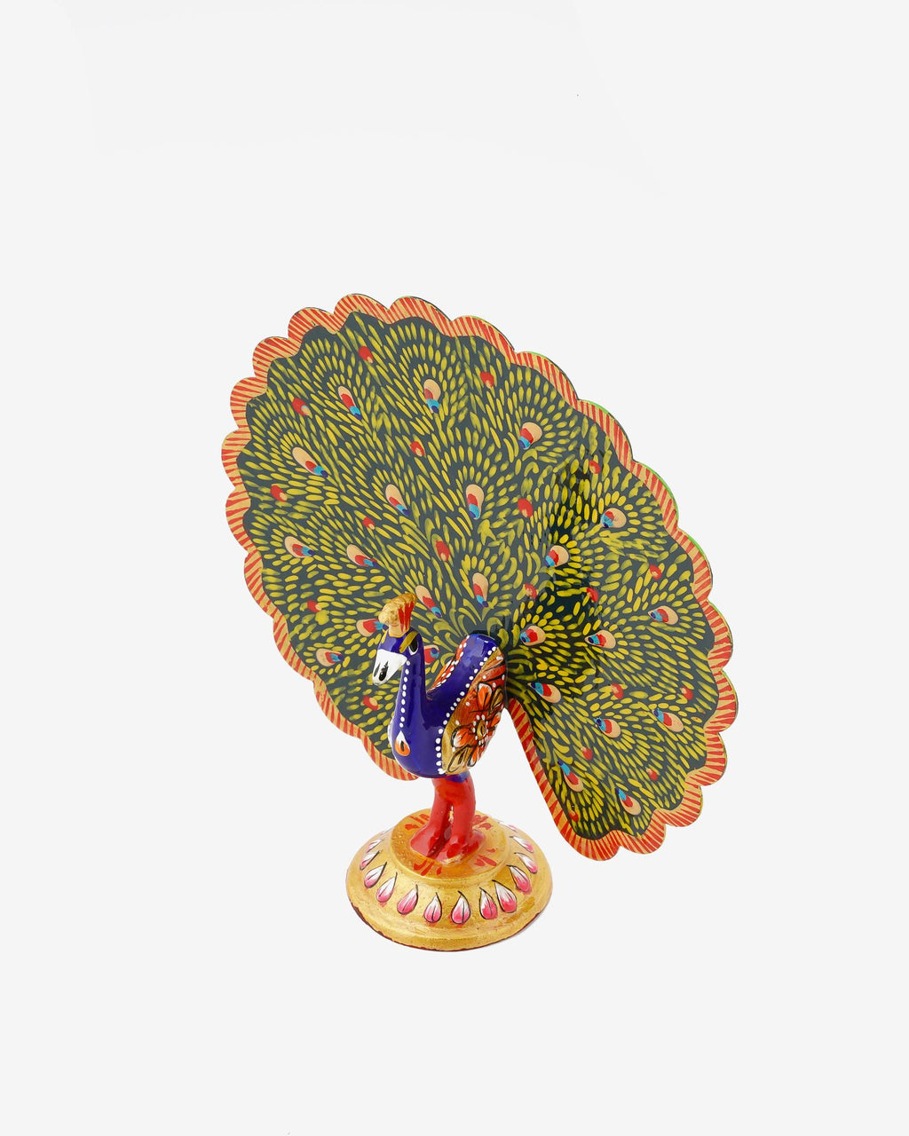 Metal Handcrafted Dancing Peacock — 8 inch