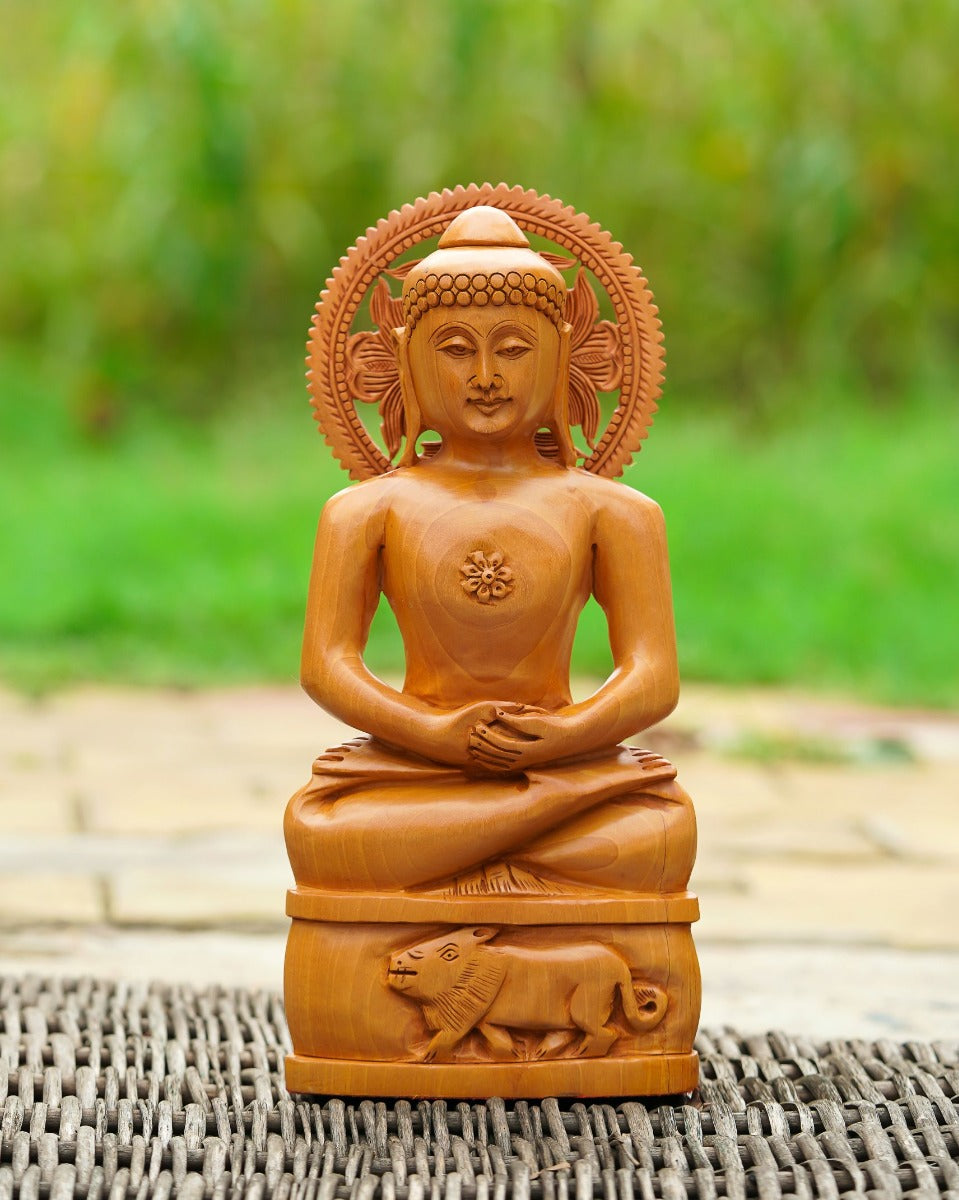 Kadam Wood Handcrafted Lord Buddha 12" — false