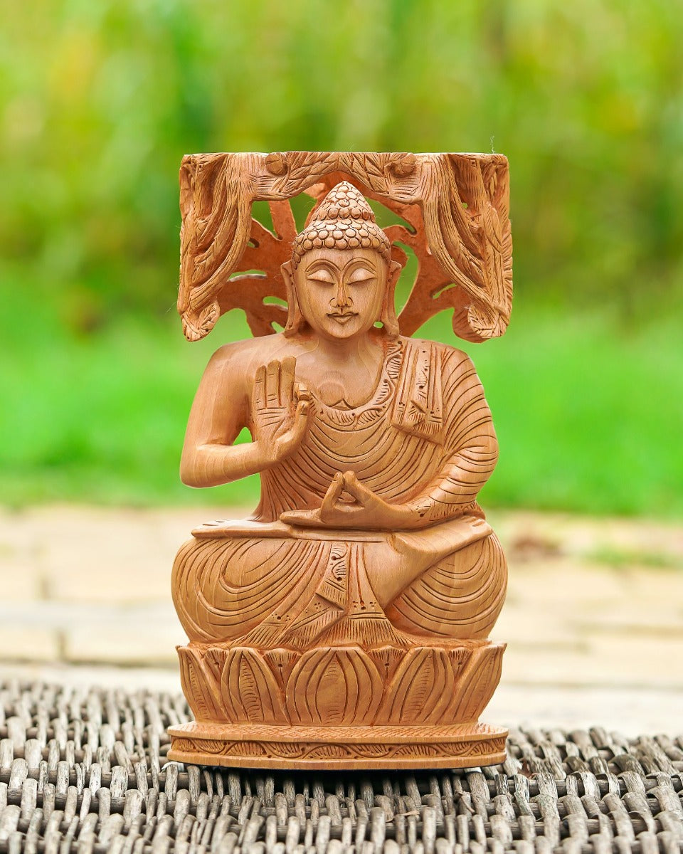 God Buddha Figurine - Wooden Handicraft — false