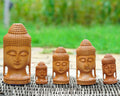 Kadam Wood Handcrafted Lord Buddha Figurine — 4 inch, Brown