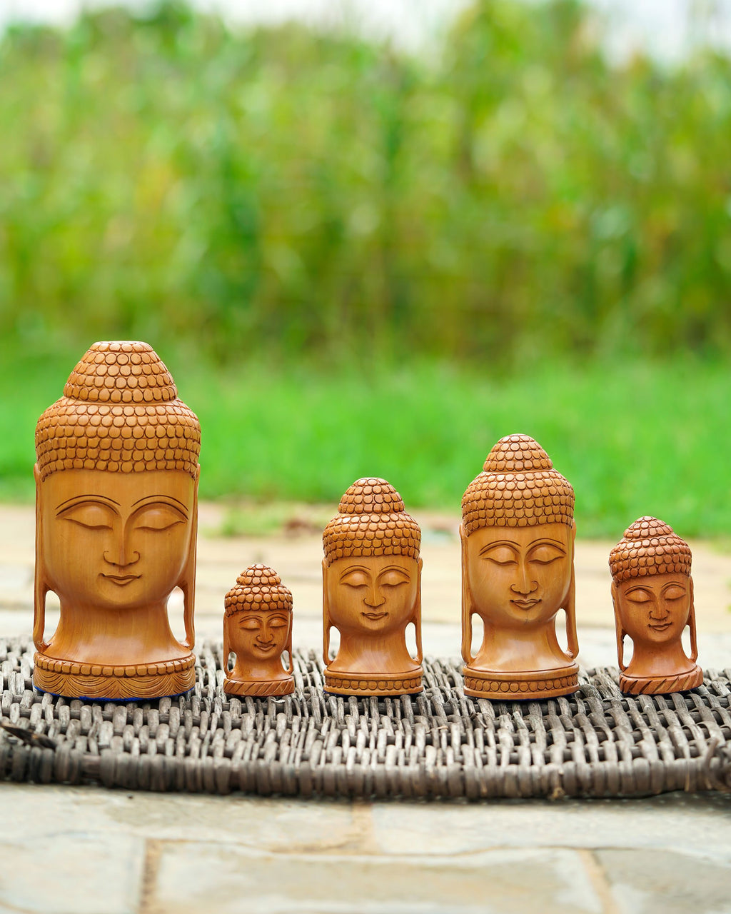 Kadam Wood Handcrafted Lord Buddha Figurine — 6 inch, Brown