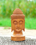 Lord Buddha Figurine - Wooden Handicraft — 3 inch, Brown