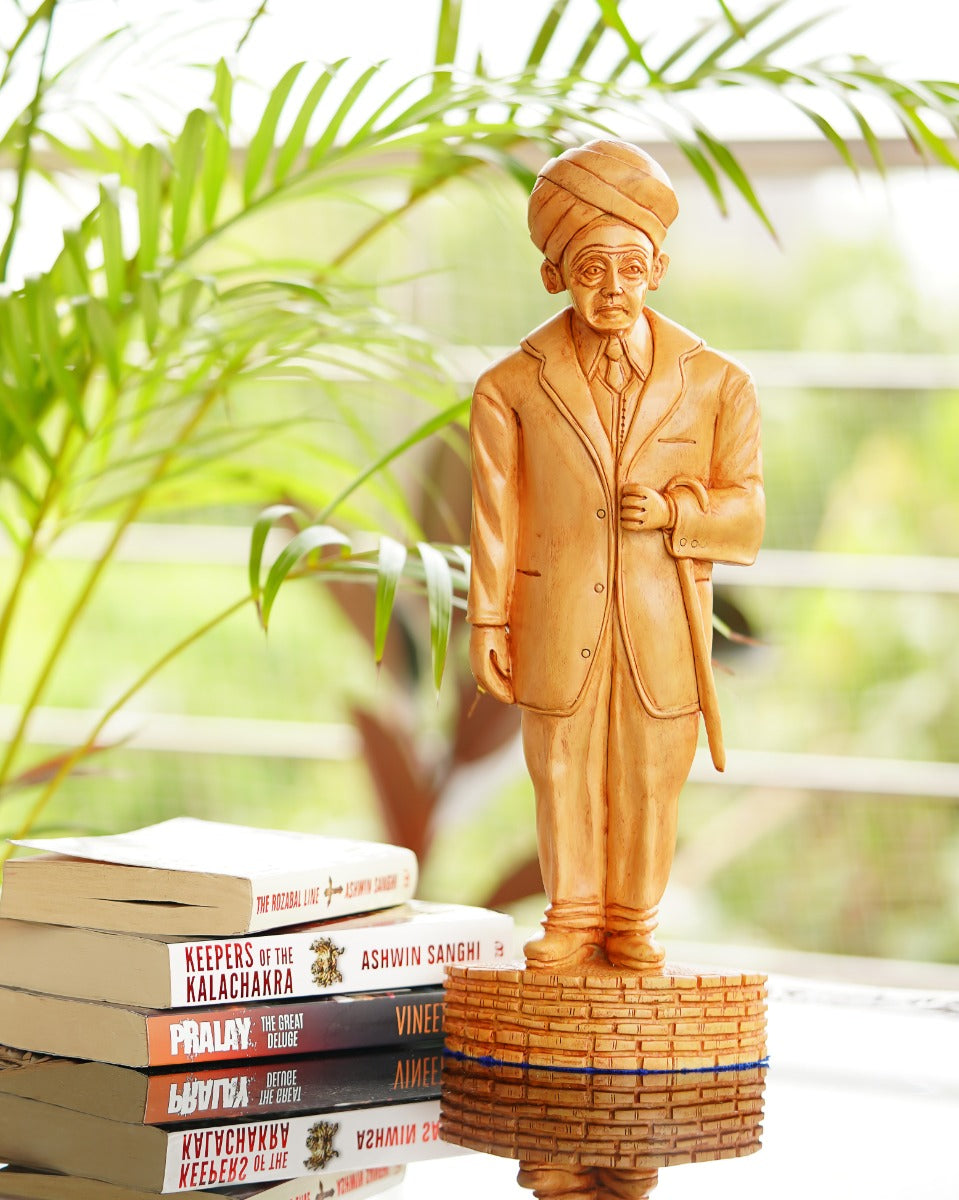 Dr. S Radhakrishnan Hand-Carved Wooden Statue — false