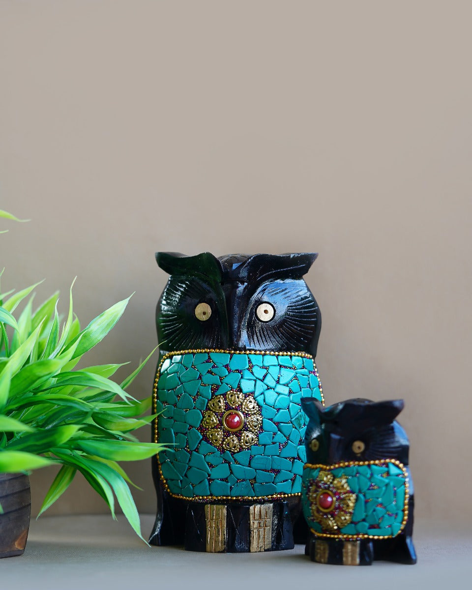 Colorful Wise Owl Wooden Craft — false