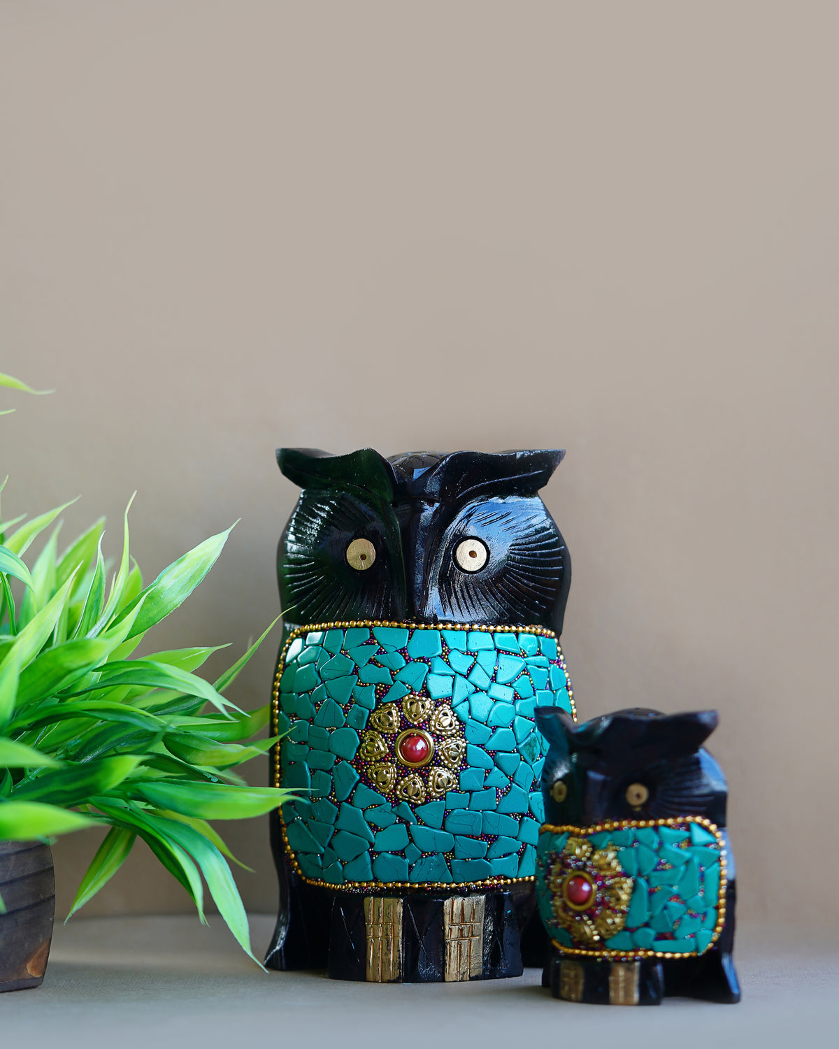 Colorful Wise Owl Wooden Craft — 6 inch