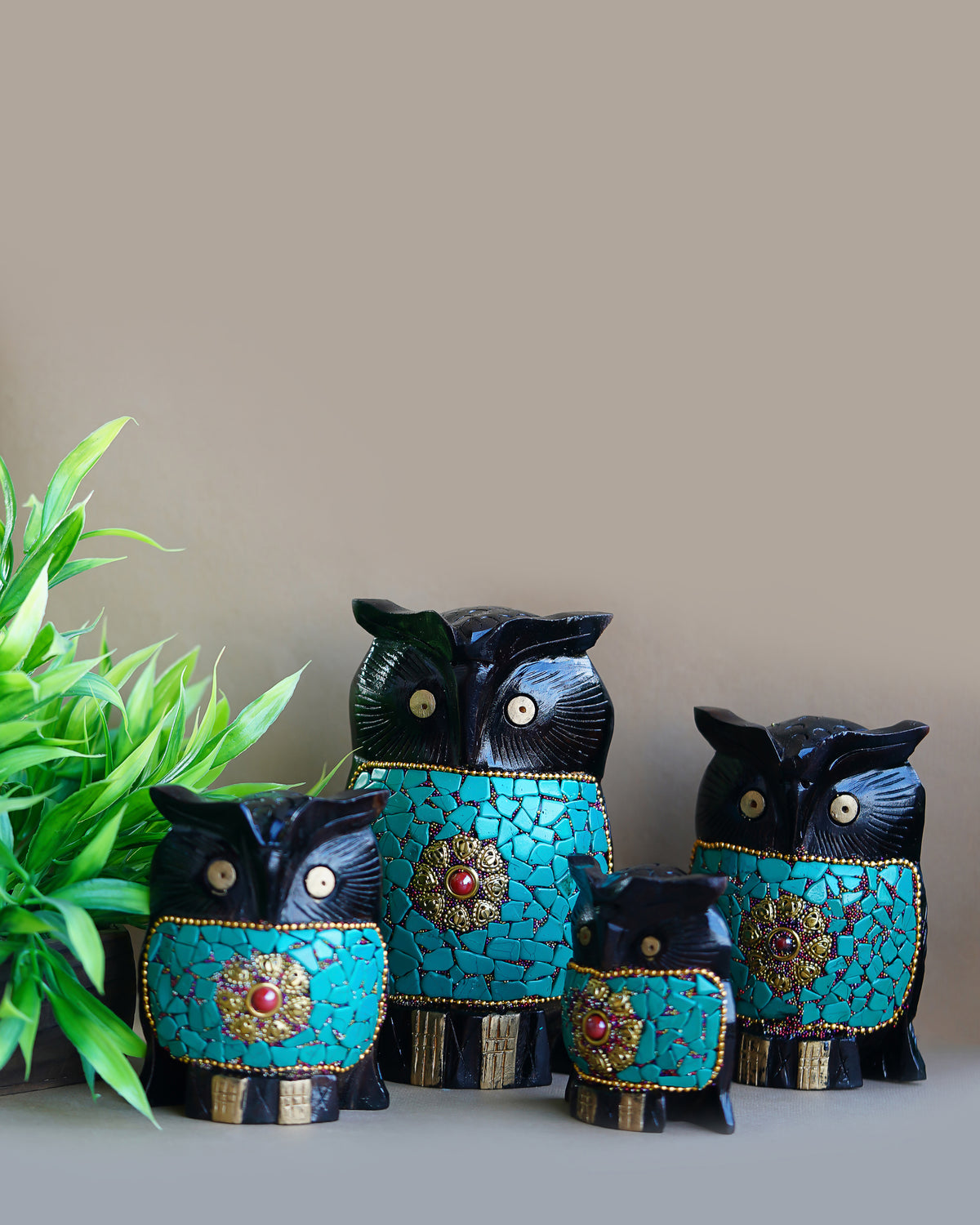 Colorful Wise Owl Wooden Craft — 5 inch