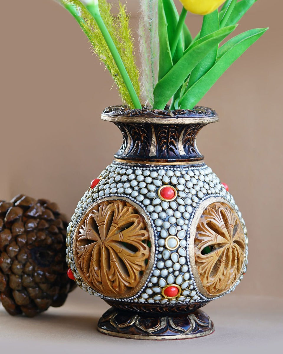 Kadam Wood Flower Vase — false