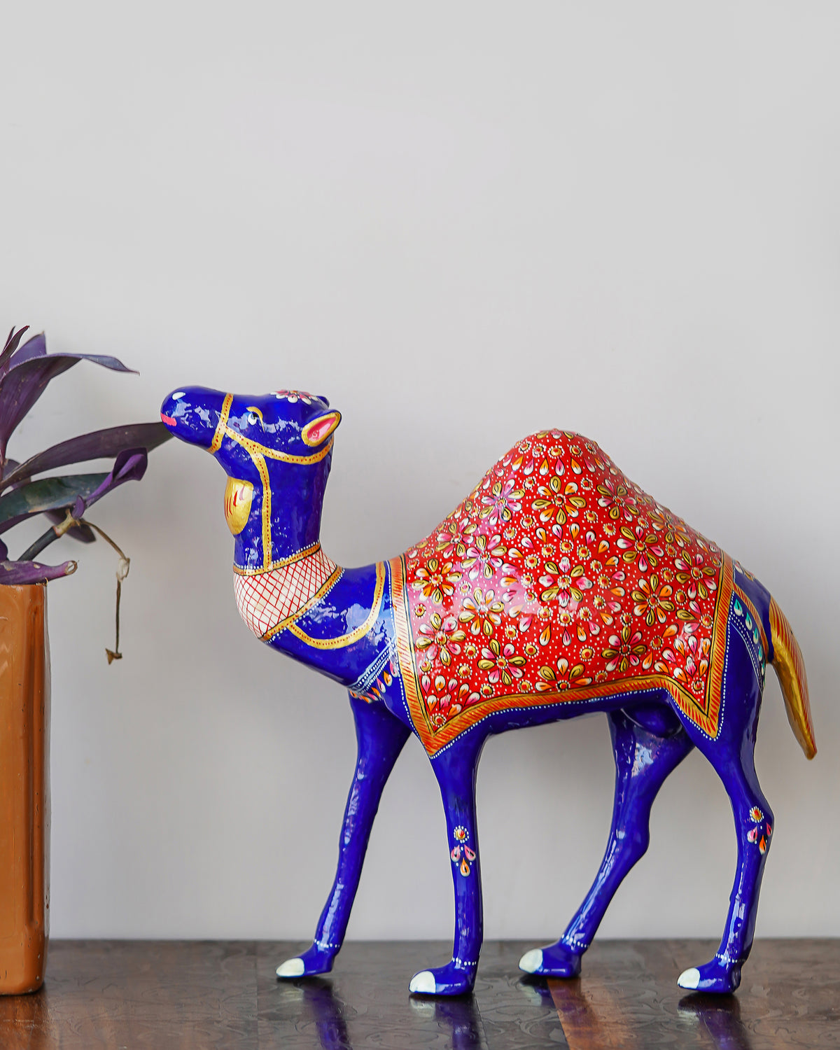 Colorful Camel Figurine - Metal Handcraft — 6 inch