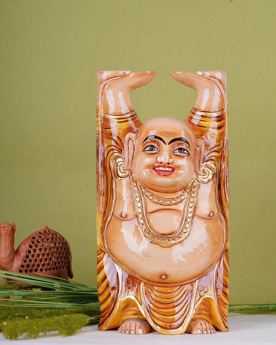 Laughing Buddha "BUDAI"- Wooden Craft — false