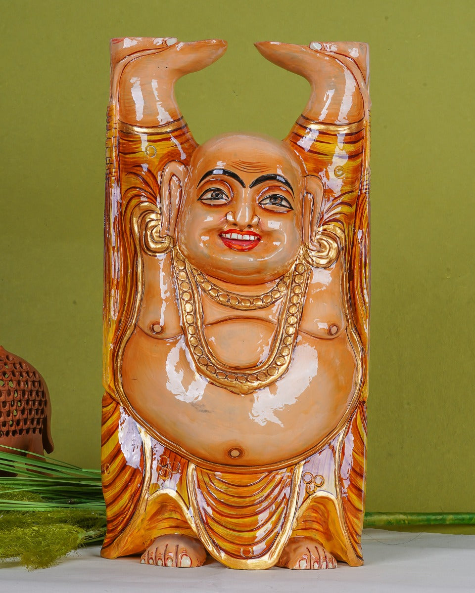 Laughing Buddha "BUDAI"- Wooden Craft — false