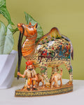 Hand Painted Wooden Camel Statue — false
