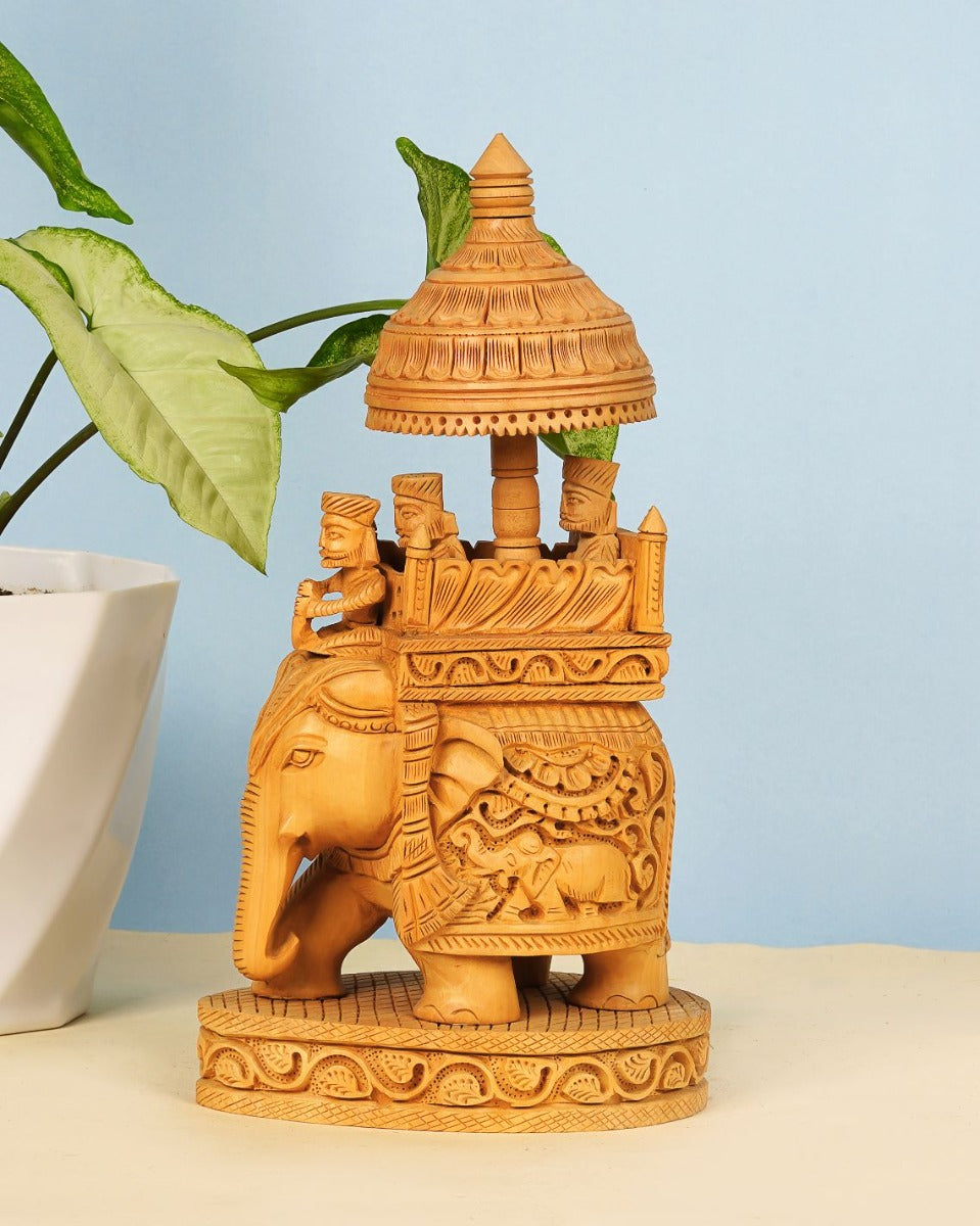 Handmade Kadam Wood Elephant Ambari — false