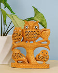 Handmade Wooden Owl Statue — false