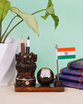 Kadam Wood Handcrafted Pen Stand — false