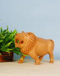 Kadam Wood Lion Statue — 3 inch, Brown
